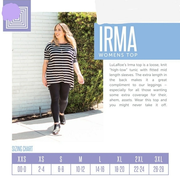 LuLaRoe Irma Shirt Top Tunic XXS NWT - Picture 5 of 7